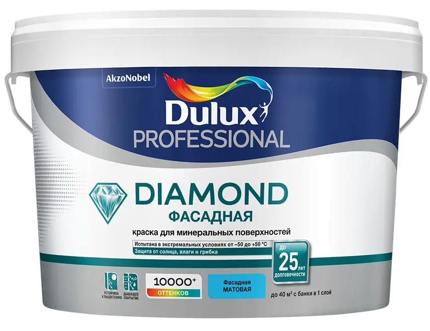 Купить фасадная краска dulux trade diamond professional матовая баз bс 2,5 л фото №1