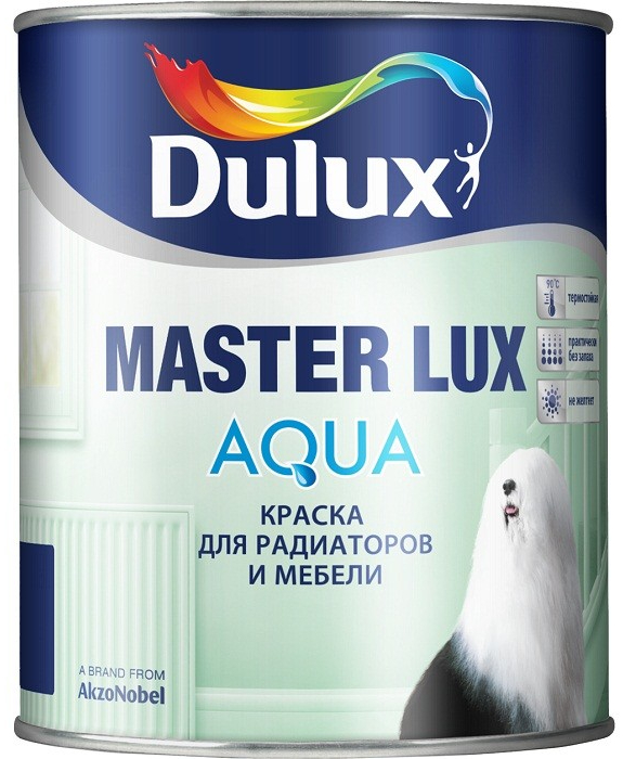 Купить краска для радиаторов и мебели dulux masterlux aqua  40 баз bс 0,93 л фото №1