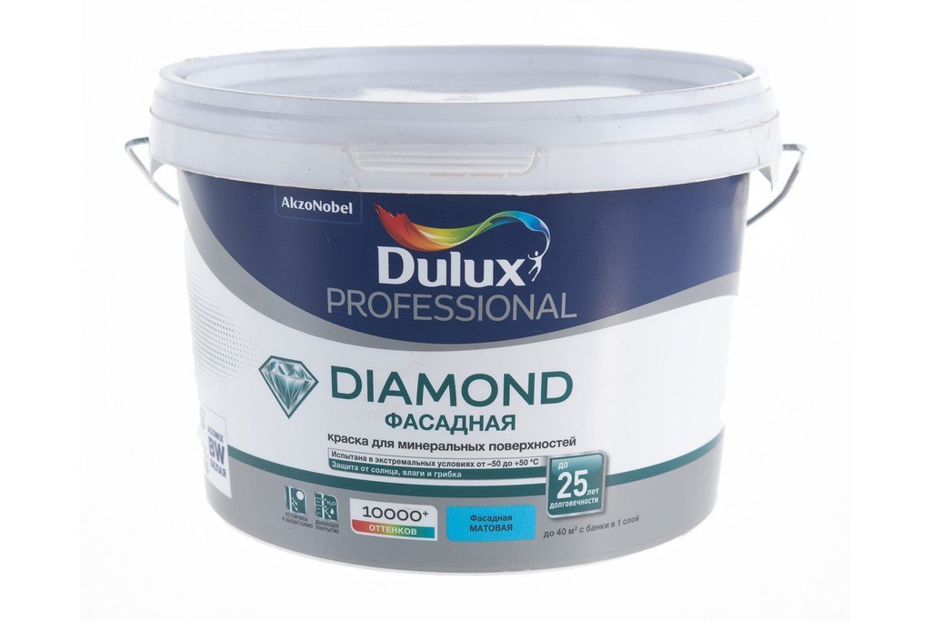 Купить фасадная краска dulux trade diamond professional матовая баз bw 2,5 л фото №1