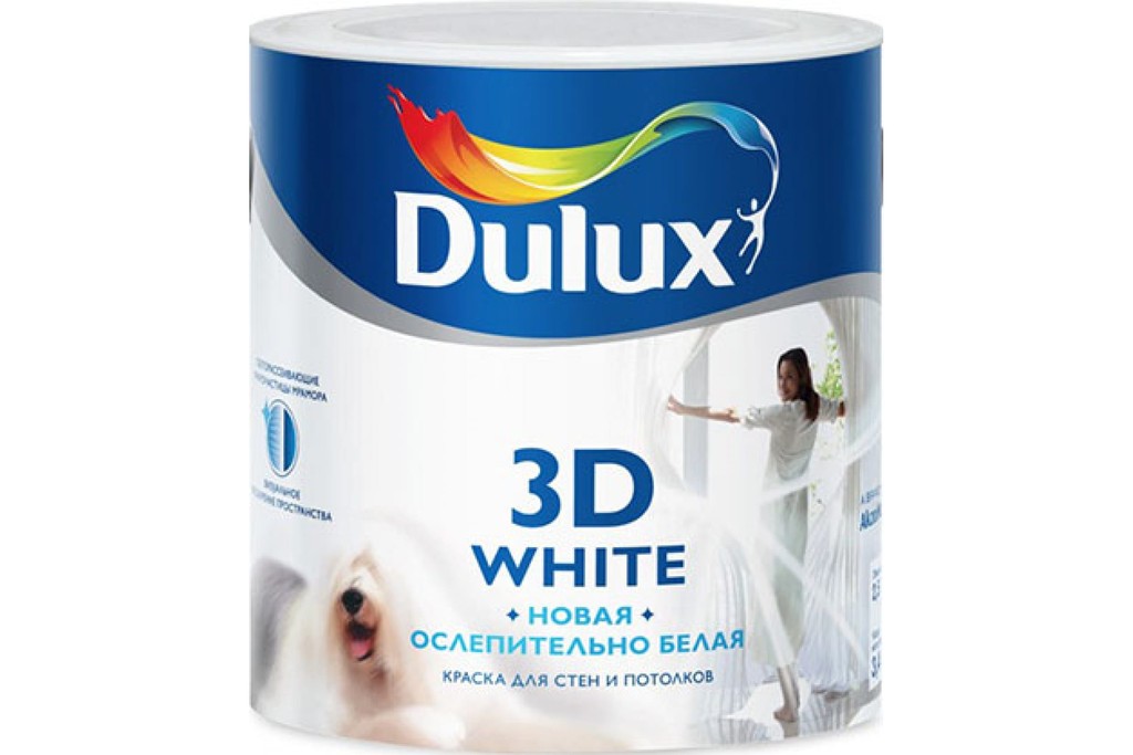 Купить краска для стен и потолков dulux 3d white матовая баз bw 5 л фото №1