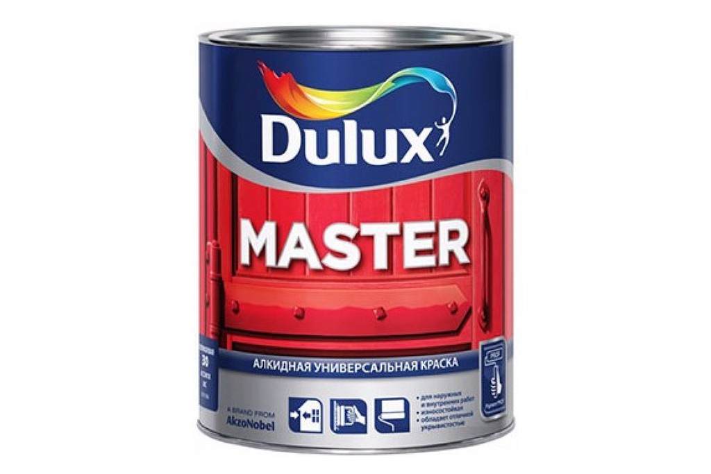 Купить краска алкидная универсальная dulux master 30 полуматовая баз bw 1 л фото №1