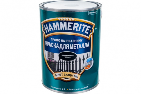 Купить Краска для металла HAMMERITE молотковая черная 5 л фото №1