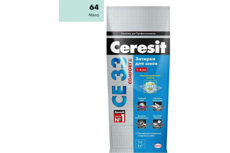 Купить Ceresit СЕ 33\2 мята  64  затирка  2 кг 2092308 фото №3