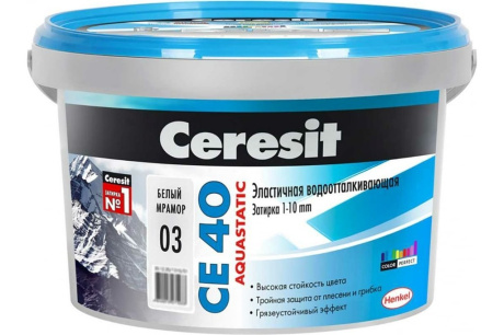 Купить Ceresit СЕ 40/2 белый мрамор  03  затирка эласт водот  2621567 фото №2