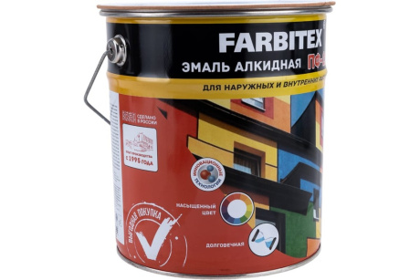 Купить Эмаль алкидная ПФ-115 красная 5 кг FARBITEX фото №2